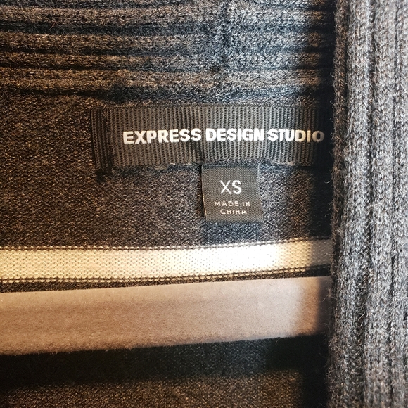 Express Design Studio Striped Sweater Dress Sheath Cowlneck line - Picture 4 of 7